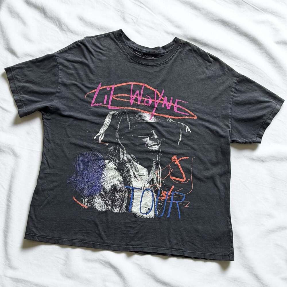 Bershka Lil Wayne Tour Graphic T-Shirt Size S